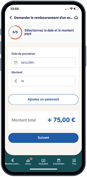 capture d'écran d'un smartphone montrant l'application Mon Helan